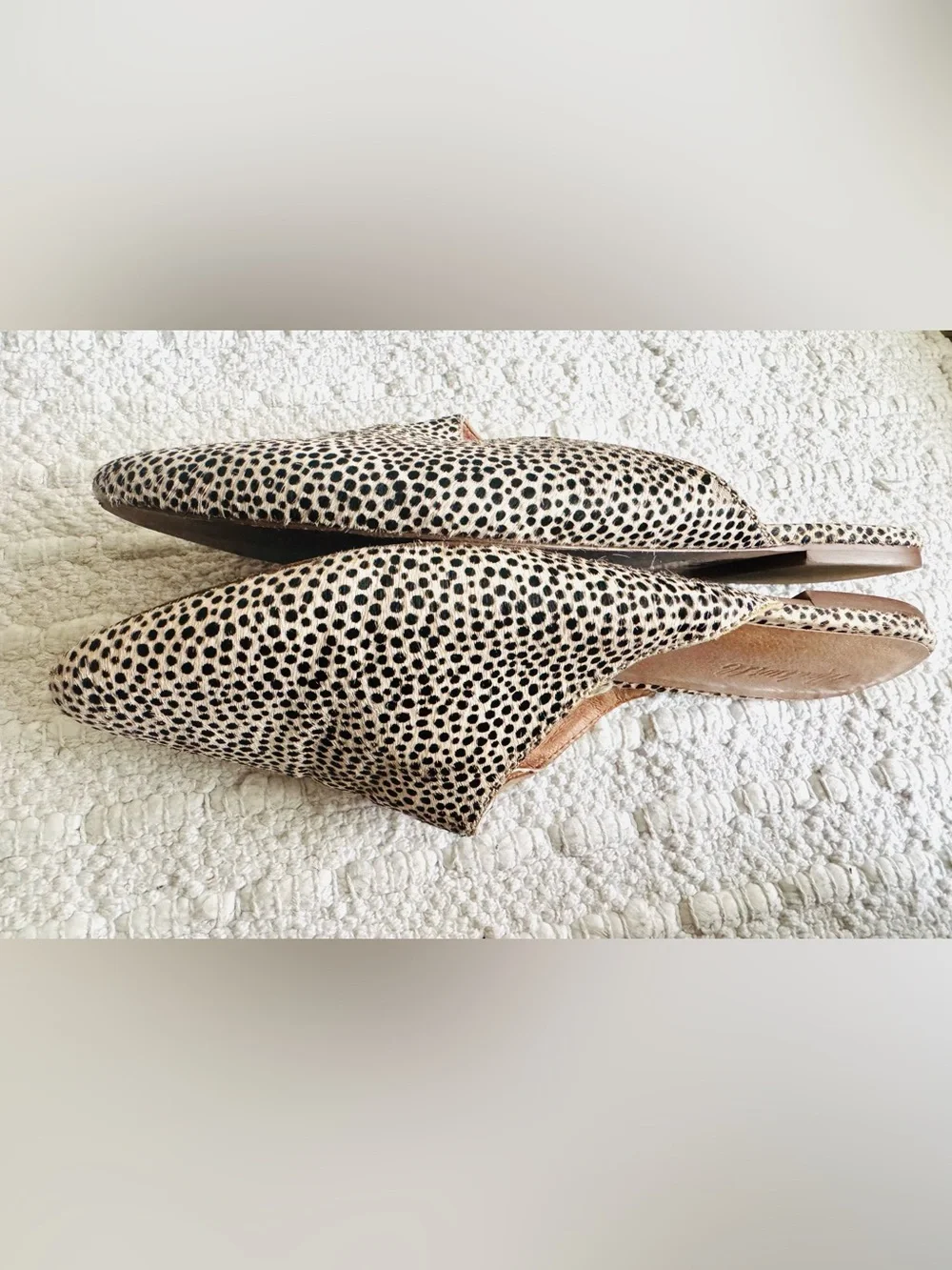 Madewell Remi Mules Spotted leopard Print Calf hair Size 8.5 - Picture 8 of 11